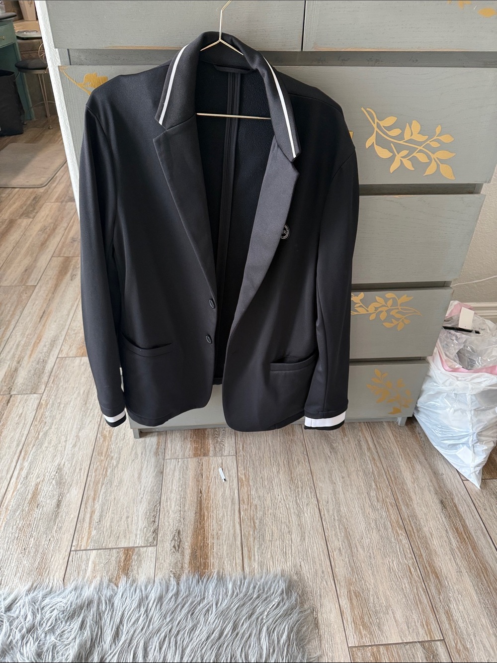 Armani Exchange Black Blazer with White Trim